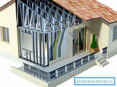 Modello 3D di una casa di legno Modello 3D di una casa di legno
