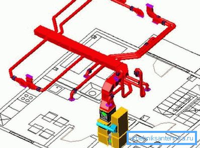 Modello 3D del condotto che fornisce aria calda