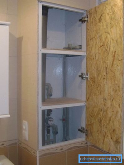 Un'alternativa a una scatola è un armadietto con una porta aderente. Un'alternativa a una scatola è un armadietto con una porta aderente.