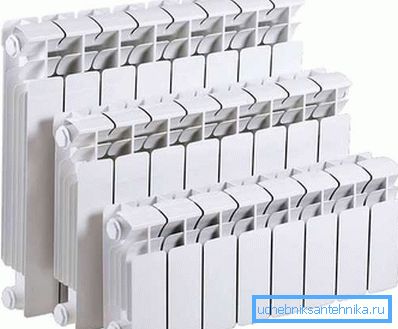 Batterie con diverse dimensioni centrali.