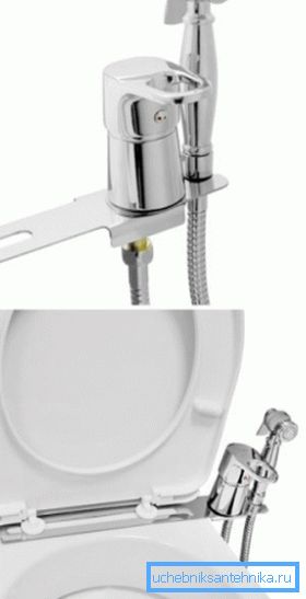 La console del bidet con miscelatore può essere installata sul WC La console del bidet con miscelatore può essere installata sul WC