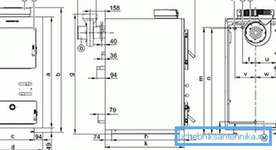 Disegno di una caldaia a combustibile solido Disegno di una caldaia a combustibile solido