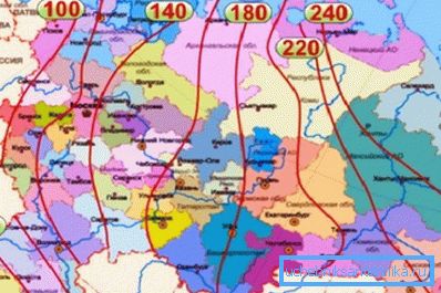 Questo diagramma mostra la profondità della penetrazione del gelo dalle zone climatiche. Questo diagramma mostra la profondità della penetrazione del gelo dalle zone climatiche.