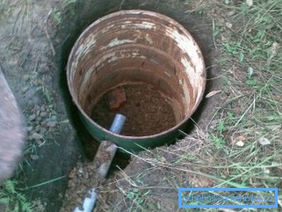 Per il drenaggio dei liquami facciamo una semplice fossa settica da un barile. Per il drenaggio dei liquami facciamo una semplice fossa settica da un barile.