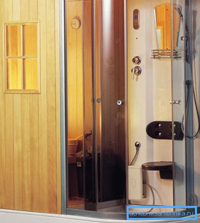Le cabine doccia con sauna e bagno turco hanno dimensioni compatte. Le cabine doccia con sauna e bagno turco hanno dimensioni compatte.