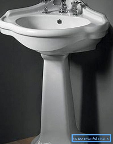 Lavabo in porcellana con angolo Lavabo in porcellana con angolo