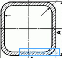 Parametri geometrici del tubo quadrato Parametri geometrici del tubo quadrato