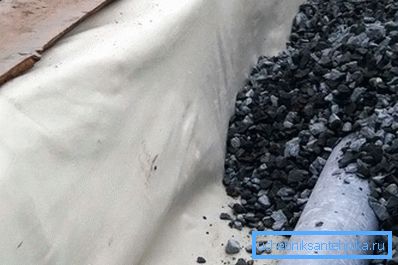 1222 Tubo di scarico con supporto per le macerie avvolto con geotessile