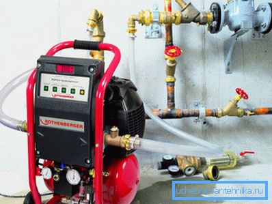 Flusso idropneumatico degli impianti di riscaldamento con un compressore Flusso idropneumatico degli impianti di riscaldamento con un compressore