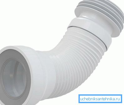 Corrugazione per il collegamento del water con fogna Corrugazione per il collegamento del water con fogna
