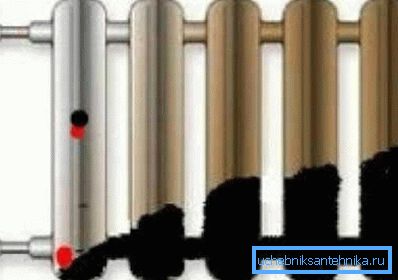 Sporcizia: l'interruttore principale del radiatore dal calore. Sporcizia: l'interruttore principale del radiatore dal calore.