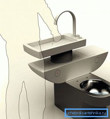 Una soluzione interessante - un bagno con lavandino integrato Una soluzione interessante - un bagno con lavandino integrato