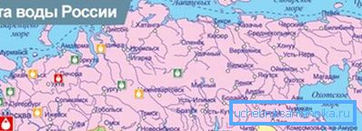 Mappa di acqua di rubinetto della Federazione Russa. Mappa di acqua di rubinetto della Federazione Russa.