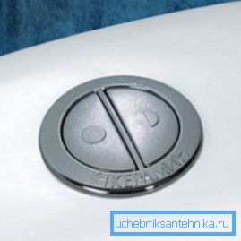 Il pulsante per lo scarico del bagno è una parte così familiare del sistema che non fa nemmeno attenzione Il pulsante per lo scarico del bagno è una parte così familiare del sistema che non fa nemmeno attenzione