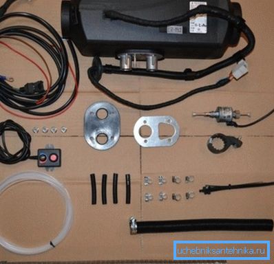 Confezione di consegna per aerotermo AirTronic Confezione di consegna per aerotermo AirTronic