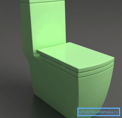 Il design è verde con forme angolari e una grande ciotola.