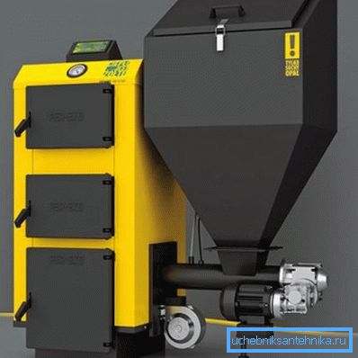 Caldaia a combustibile solido con sistema automatico di alimentazione del pellet. Caldaia a combustibile solido con sistema automatico di alimentazione del pellet.
