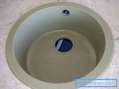 Lavandino rotondo e preciso per cucina da 40 cm di diametro Lavandino rotondo e preciso per cucina da 40 cm di diametro