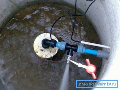 Foto amatoriale del sistema installato nel pozzo per la fornitura di acqua al sistema di approvvigionamento idrico Foto amatoriale del sistema installato nel pozzo per la fornitura di acqua al sistema di approvvigionamento idrico
