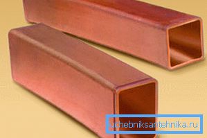 Tubo rettangolare in rame marca L63 Tubo rettangolare in rame marca L63