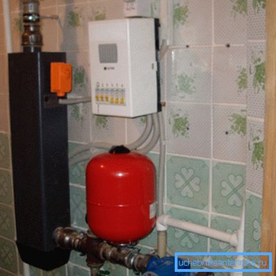 Nella foto - caldaia elettrica installata in una casa privata Nella foto - caldaia elettrica installata in una casa privata