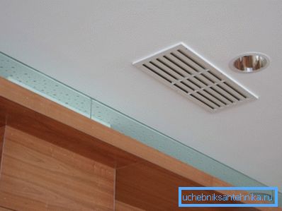 Nella foto - diffusore rettangolare a soffitto