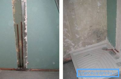 Nella foto - un esempio di un rivestimento del tubo nascosto Nella foto - un esempio di un rivestimento del tubo nascosto
