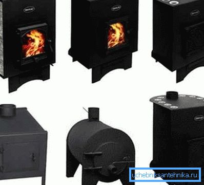 Nella foto - vari modelli di stufe a combustibile solido per il riscaldamento domestico Nella foto - vari modelli di stufe a combustibile solido per il riscaldamento domestico