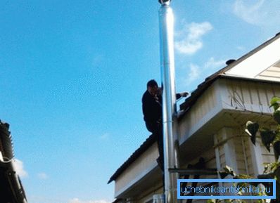 Nella foto - il condotto dell'aria in una casa privata Nella foto - il condotto dell'aria in una casa privata
