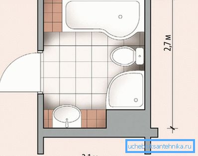 Su una piccola area senza problemi e messo una doccia e un bagno Su una piccola area senza problemi e messo una doccia e un bagno