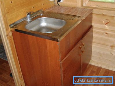 Appoggiato su lavello inox con mobile truciolare Appoggiato su lavello inox con mobile truciolare
