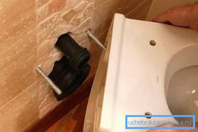 I dispositivi sanitari a parete sono montati su speciali bulloni di ancoraggio I dispositivi sanitari a parete sono montati su speciali bulloni di ancoraggio