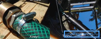 Una valvola di ritegno è installata davanti al tubo di pressione. Una valvola di ritegno è installata davanti al tubo di pressione.