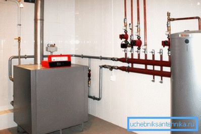 Caldaia monocircuito con caldaia riscaldamento indiretto dell'acqua. Caldaia monocircuito con caldaia riscaldamento indiretto dell'acqua.
