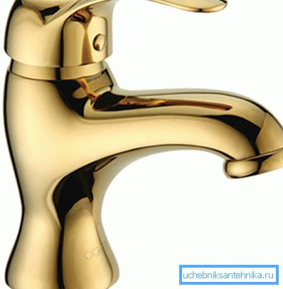 Miscelatore monocomando per lavabo - Oro Miscelatore monocomando per lavabo - Oro