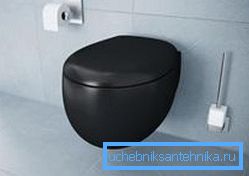 Forme arrotondate di servizi igienici neri in stile moderno