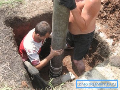 Abbassare il tubo nel pozzo Abbassare il tubo nel pozzo