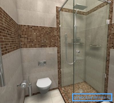 Divisorio in vetro per una doccia in bagno Divisorio in vetro per una doccia in bagno
