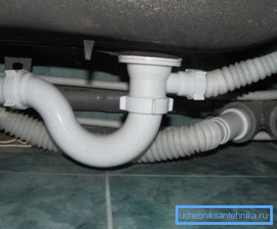 Cablaggio in plastica e guarnizione per l'acqua sotto il bagno. Cablaggio in plastica e guarnizione per l'acqua sotto il bagno.