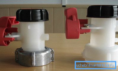 Valvole in plastica per eurocube con adattatore in metallo e polimero Valvole in plastica per eurocube con adattatore in metallo e polimero
