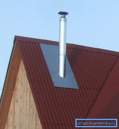 Un esempio della posizione del tubo sul tetto Un esempio della posizione del tubo sul tetto