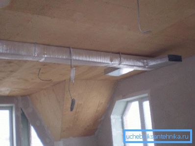 Esempio di installazione di condotti rettangolari Esempio di installazione di condotti rettangolari