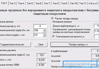 Il programma per il calcolo idraulico. Il programma per il calcolo idraulico.