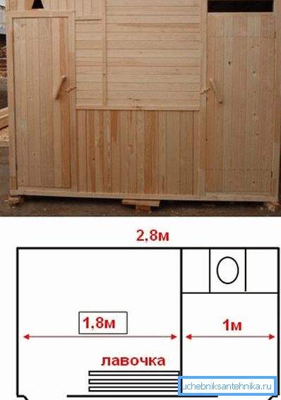 Il disegno più semplice di un bagno di campagna con una doccia e la forma finale della struttura Il disegno più semplice di un bagno di campagna con una doccia e la forma finale della struttura