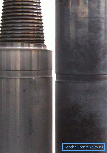 Serrature filettate con cui vengono forniti i tubi di perforazione. Serrature filettate con cui vengono forniti i tubi di perforazione.