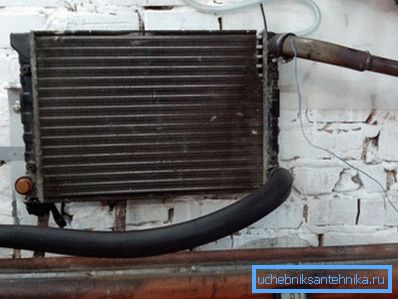 Riscaldatore di garage fatto in casa da un radiatore auto Riscaldatore di garage fatto in casa da un radiatore auto