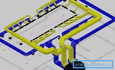 Lo schema della ventilazione di scarico di una casa privata Lo schema della ventilazione di scarico di una casa privata