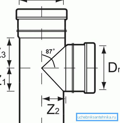 Schema dell'elemento di collegamento con un rubinetto a 87 ° Schema dell'elemento di collegamento con un rubinetto a 87 °