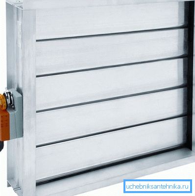Valvola a saracinesca per ventilazione servocomandata. Valvola a saracinesca per ventilazione servocomandata.