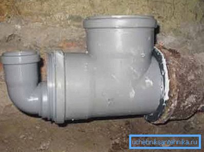 Collegamento di tubi in ghisa e plastica Collegamento di tubi in ghisa e plastica